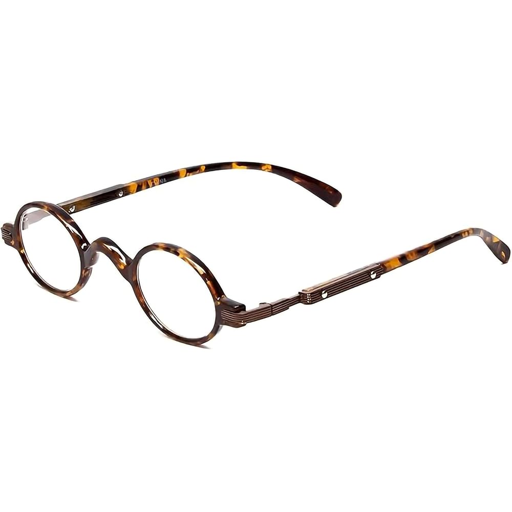Calabria R314 Unisex Vintage Professor Oval Reading Glasses Blonde Tortoise+3.50