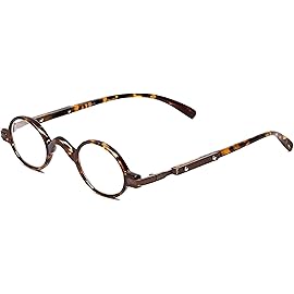 Calabria R314 Unisex Vintage Professor Oval Reading Glasses Blonde Tortoise+3.50