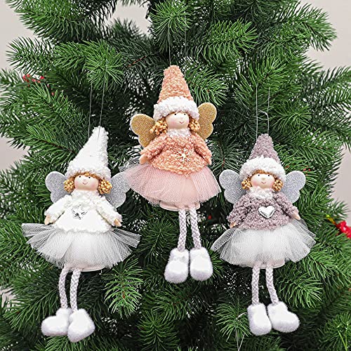Muñeca de peluche navideña colgante estilo ángel para decoración Natal 5