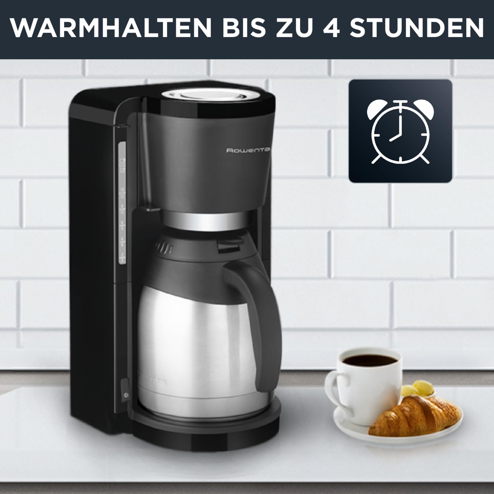 Rowenta CT 3818 Edelstahl Thermo Kaffeemaschine schwarz