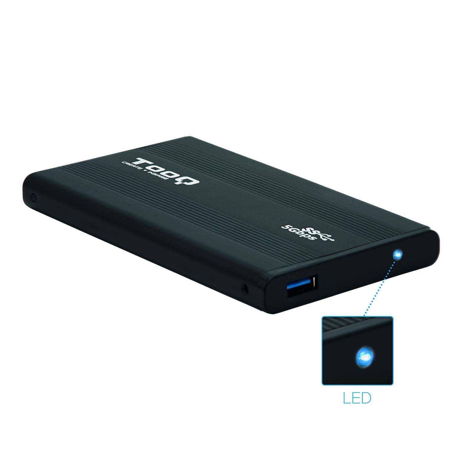 TooQ TQE-2524B Enclosure HDD 2.5" Nero storage drive enclosure, Hard disk meccanico