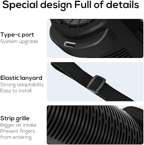 Miniatura 5 de HMBTEN Ventilador de coche  Ventilador portátil para asiento delantero y trasero, pasajero, alimentado por USB y 3 velocidades, ventilador de aire