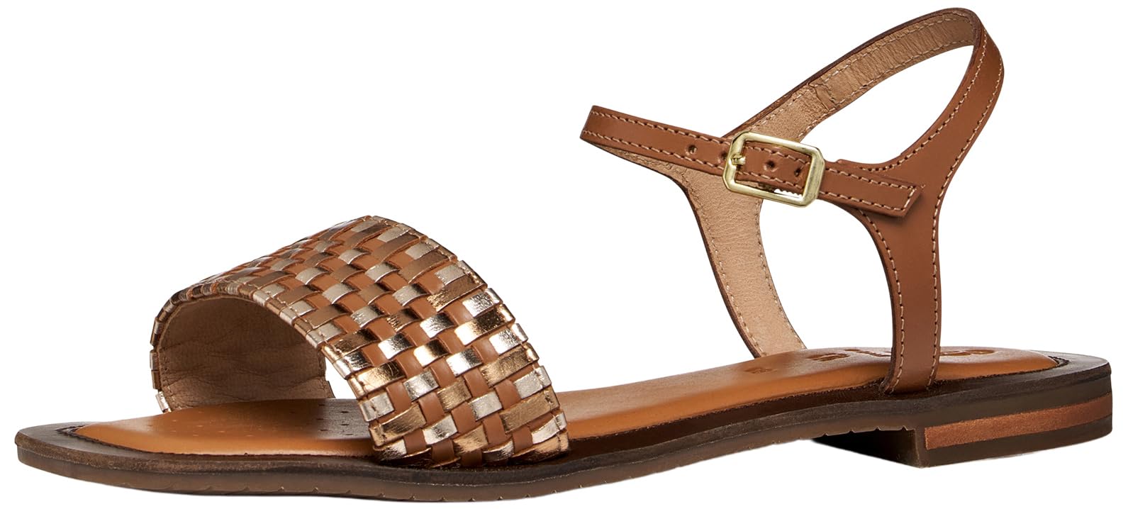 Geox Women D Sozy Qc C Flat Sandal, Camel Lt Gold, 7 UK