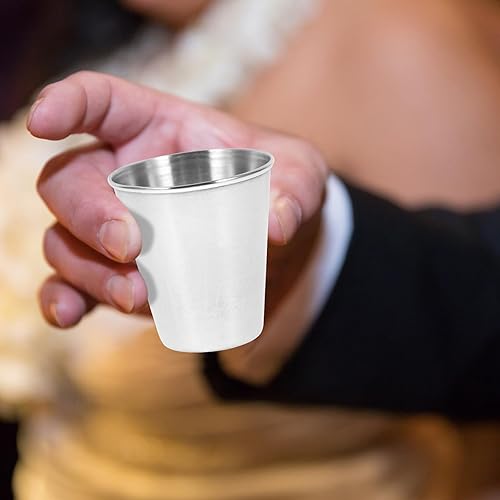 Miniatura 8 de STOBOK 6 vasos de chupito de 2 onzas, vasos de chupito de acero inoxidable para whisky (2.4 fl oz)