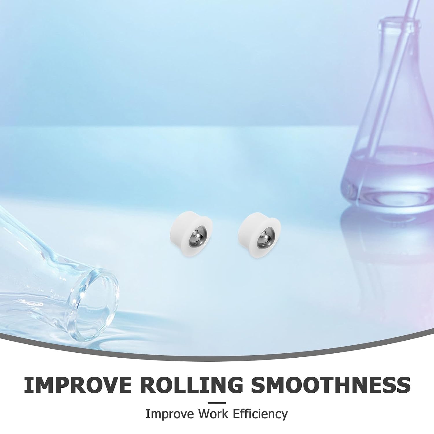 Ciieeo 10pcs Stainless Steel Ball Bearing Casters with Plastic Housing, 304 Stainless Steel Roller Balls, Furniture Wheel Transfer Units for Workshop and Industrial Material Handling