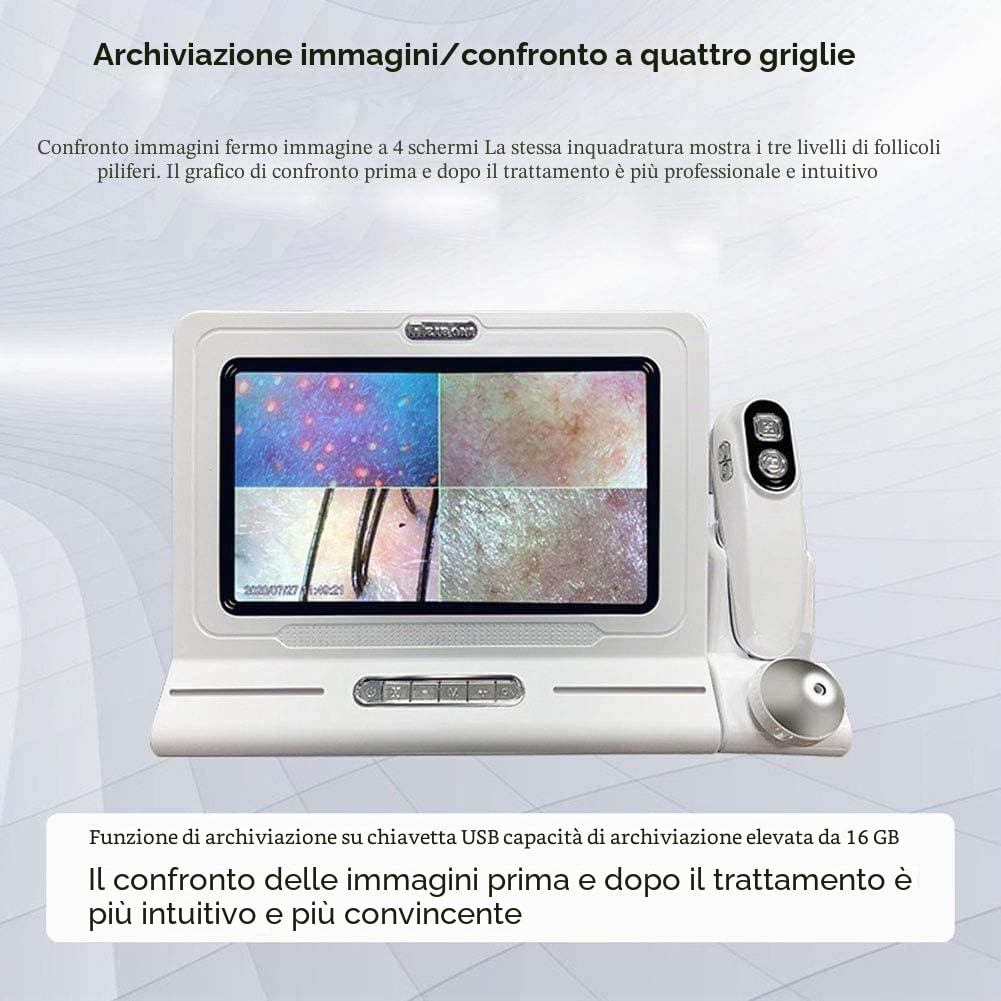 11 "Rilevatore del cuoio capelluto dei capelli della pelle del microscopio digitale dell'analizzatore della pelle Tester dei capelli per la cura dei capelli della pelle