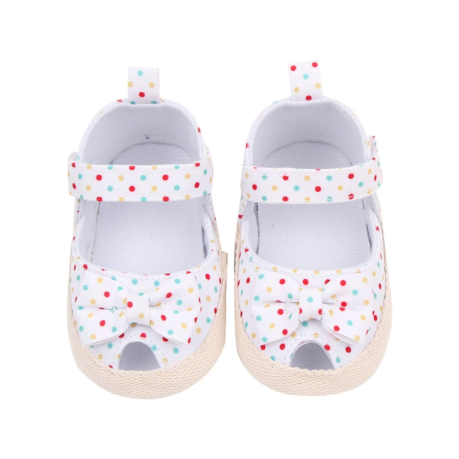 Generic Infant Girls' Toddler Shoes Baby Soft Soled Shoes Baby Single Shoes Indoor Shoes Baby Soft Soles Breathable Shower Slide (White, 5 Infant)