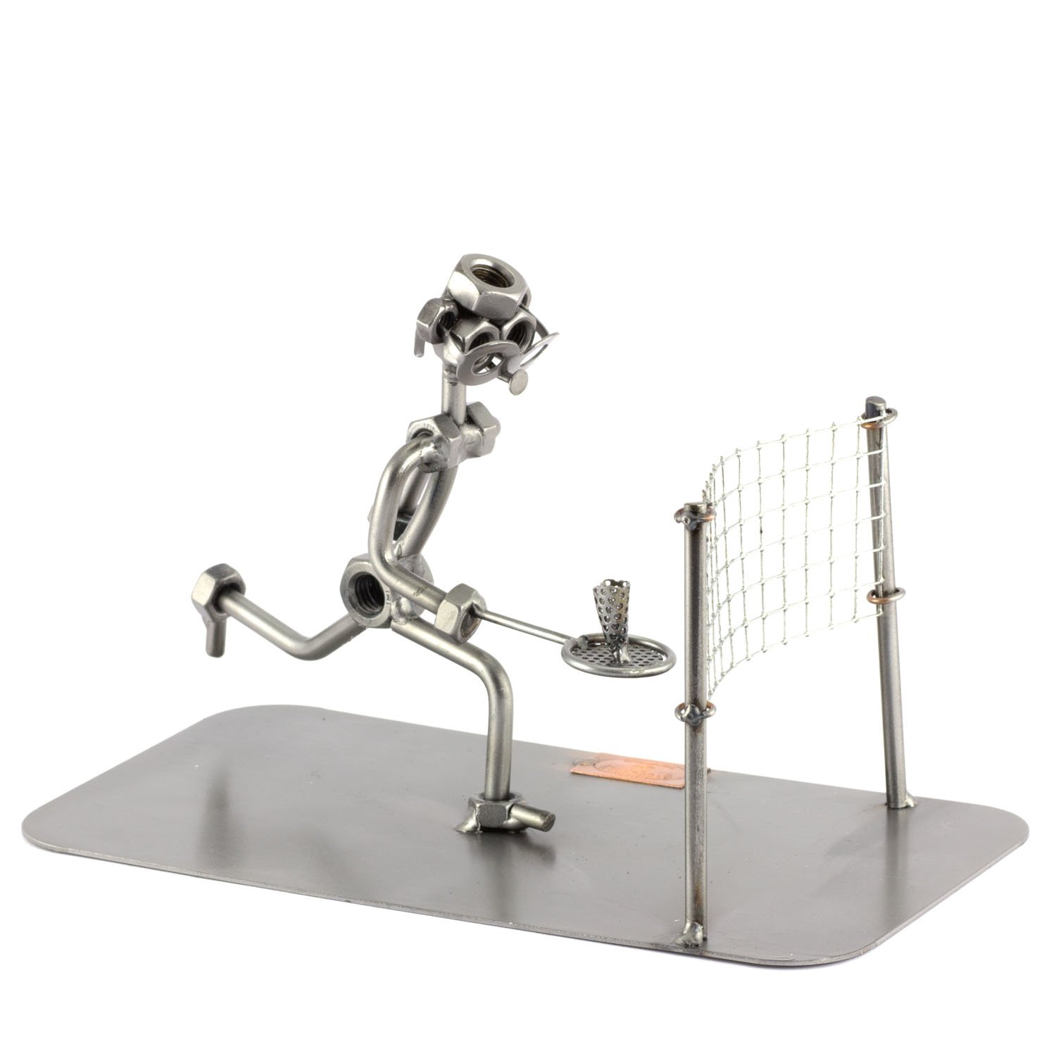 Steelman24 Metallic I Nuts And Bolts Sculpture Badminton I Handmade Ornaments I Made In Germany I I Metal Figurine