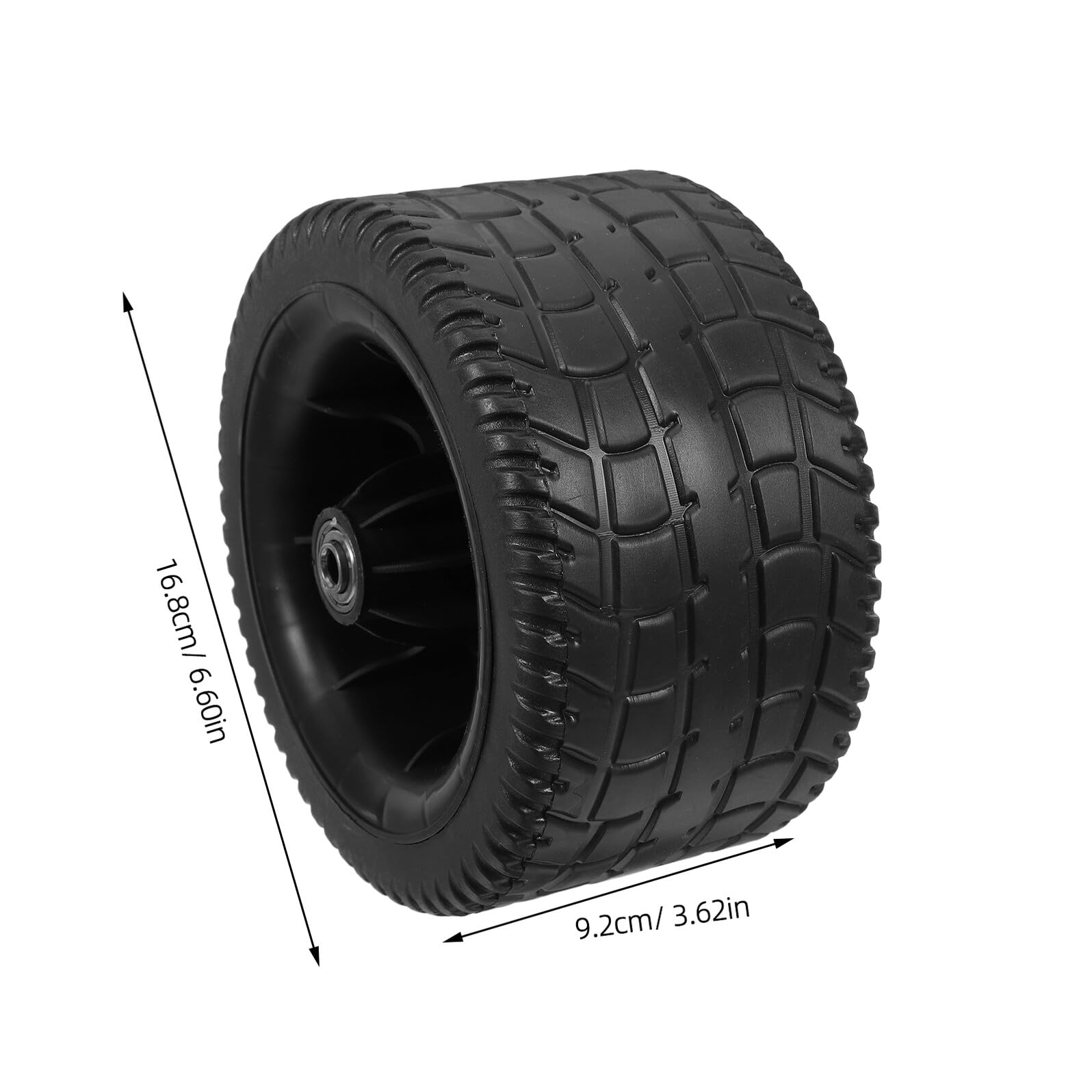 4 Ruedas de Repuesto para Cortacésped y Carrito de Jardín Ruedas de Goma Negra de 7 Pulgadas con Rodamiento y Eje de 8 MM Neumáticos Resistentes para Uso en Exteriores y Terreno