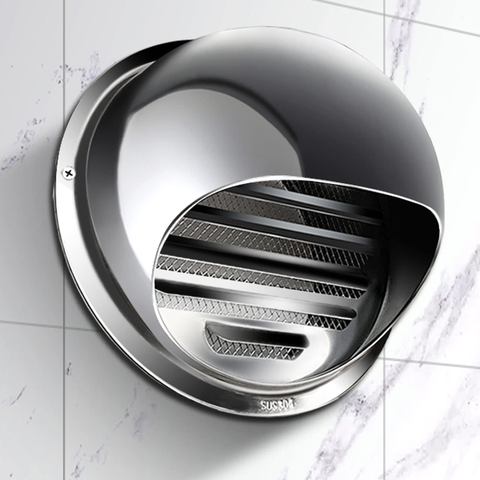 WORDFUN Grille D'Aération Ronde, Grille De Ventilation pour Cuisine, Conduit Aérateur d'air, Grille De Hotte Intempéries, Grille D'aération en Acier Inoxydable, Ø200/250mm, Grille D'évacuation