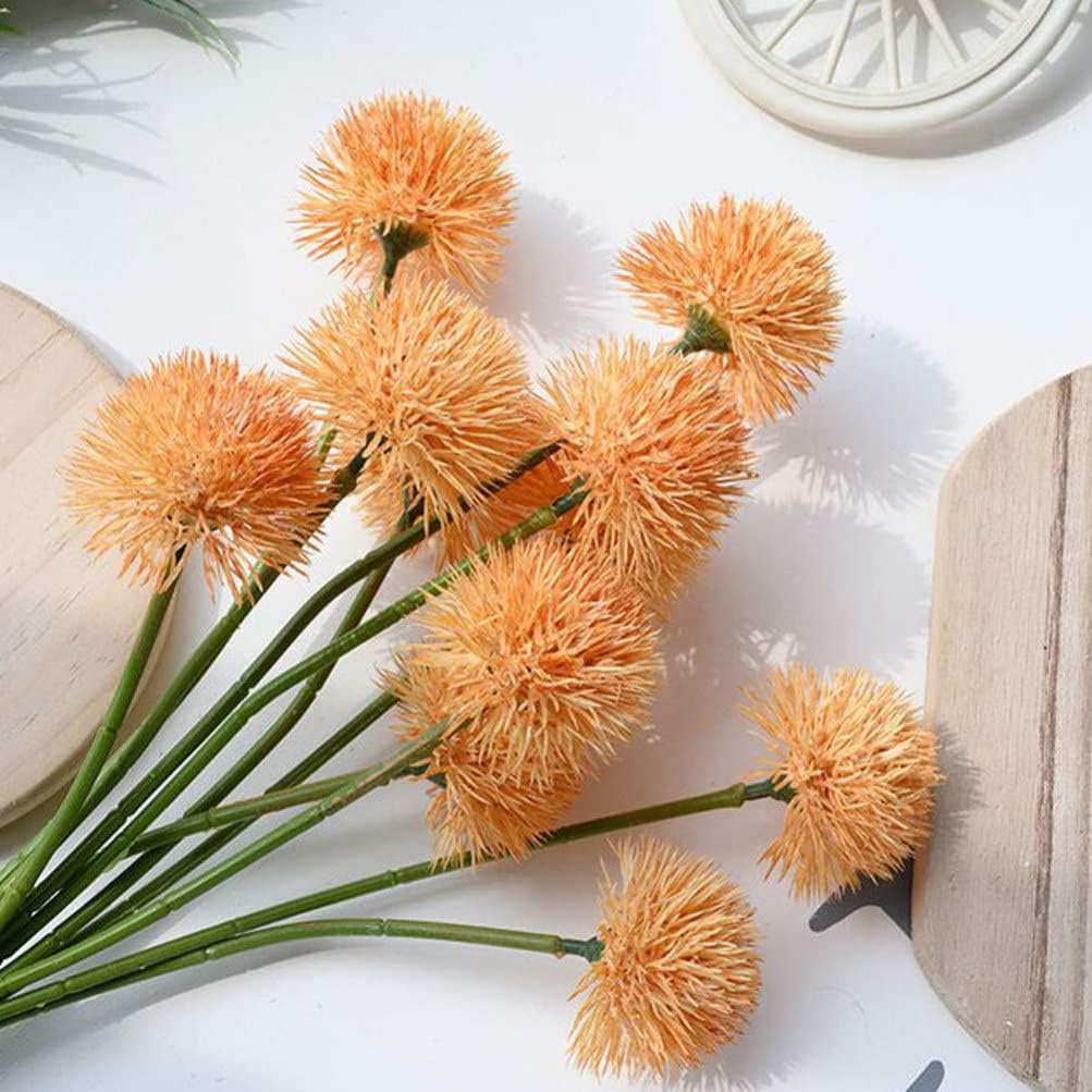 Beavorty 12Pcs Dandelion Artificial Flowers Fake Plants Bouquet Yellow Dandelion Artificial Flowers Plants Dandelion Arrangement Plants for Indoor Outdoor