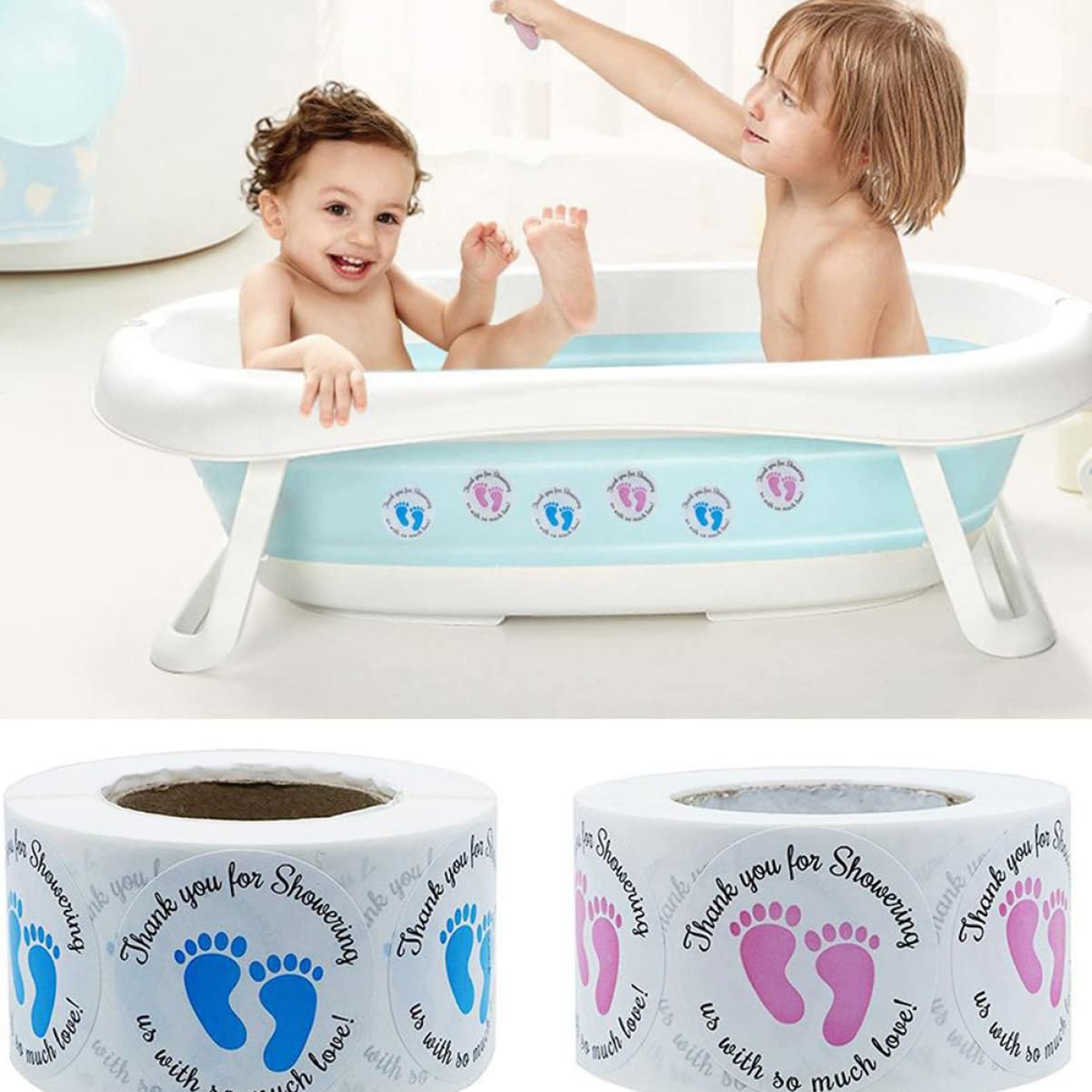 Alipis 3 Set Di Decorazioni Per Baby Shower Kit Di Impronte Etichette Adesive Adesivi in ​​2 Pezzi * 3