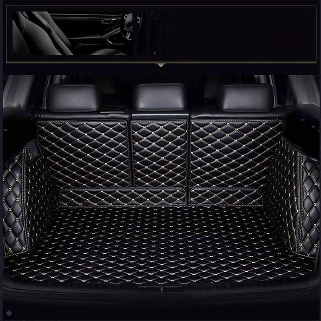 Car Full Coverage Boot Liner for Audi A3 Sportback (8V) 2016-2020,Anti-Scratch Non-Slip Durable Leather Cargo Tray Liners Protector Pad,C-Black Beige
