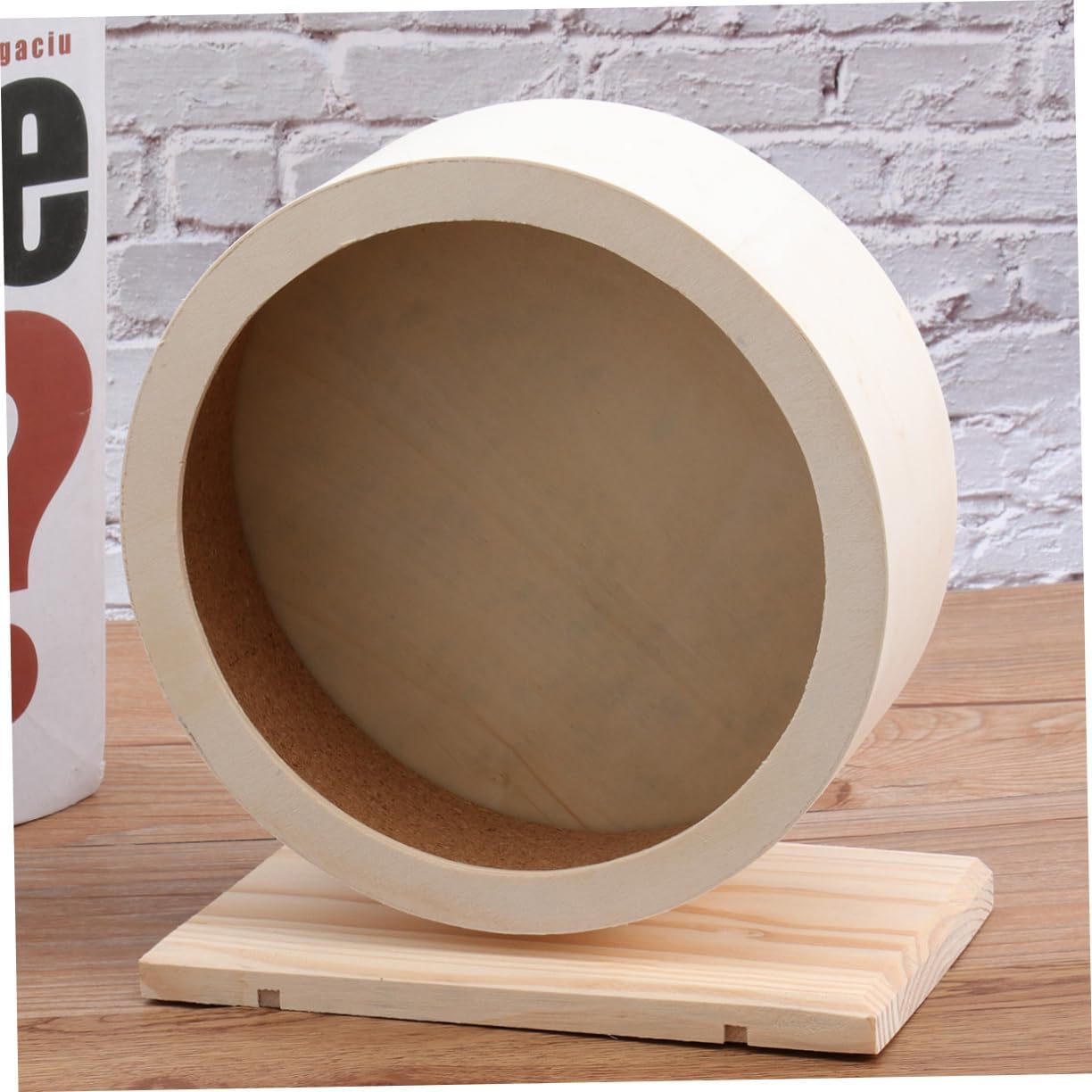 Wooden Non Run Disc for Hamsters Hedgehogs Durable Pet Exercise Wheel Encourages Healthy Activity for Small Animals