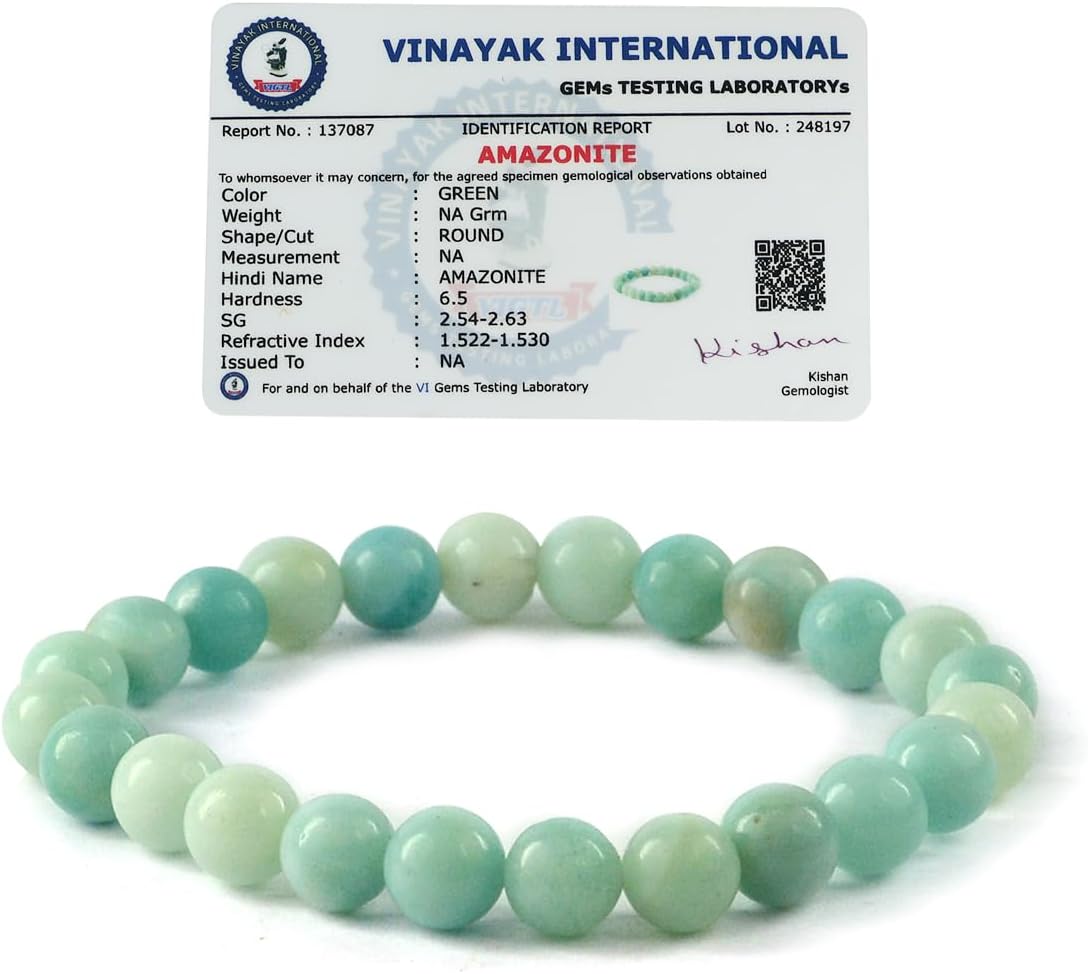 Unisex Adult Natural Semi Precious, Stone Bracelet, Crystal Stone 8mm Beads Bracelet Round Shape for Reiki Healing and Crystal Healing Chakra Stones