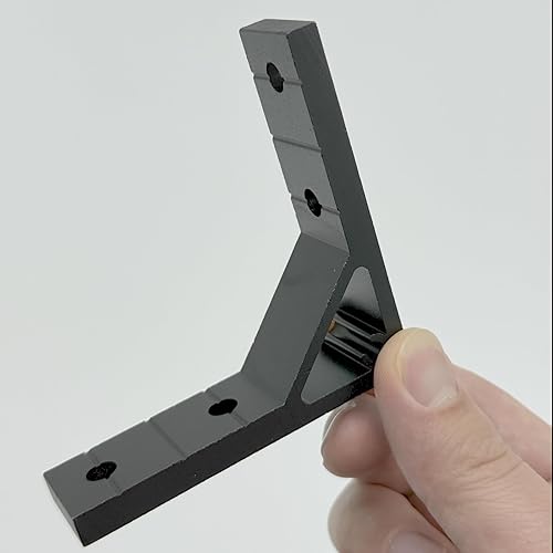 Miniatura 5 de 4 juegos de hardware de conexión de perfil de extrusión de aluminio 1010 negro, incluye 1 pieza de llave, 4 piezas de soporte en L de 78x78 mm de