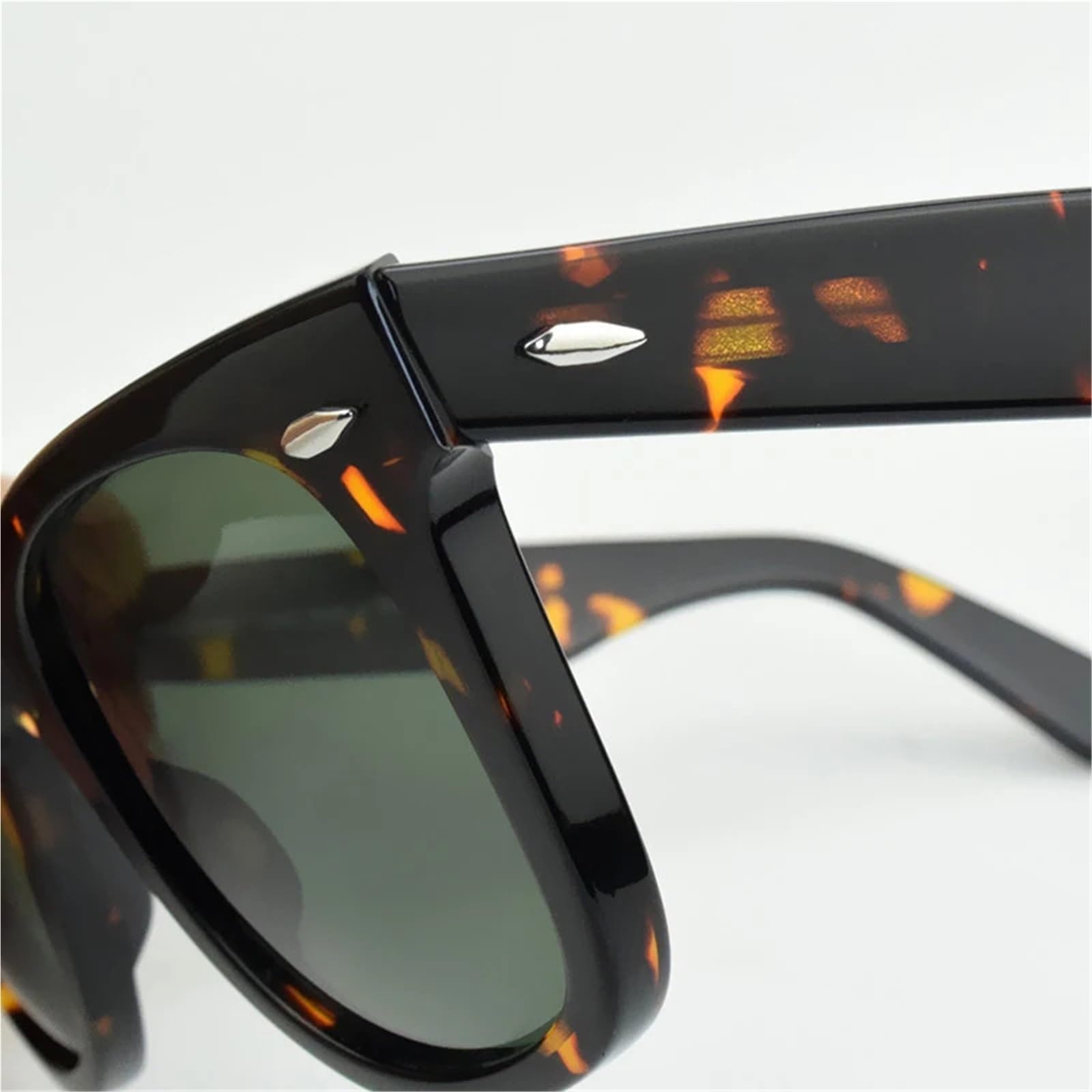 Gafas de sol clásicas con diseño doble remache, gafas elegantes cuadradas for mujer