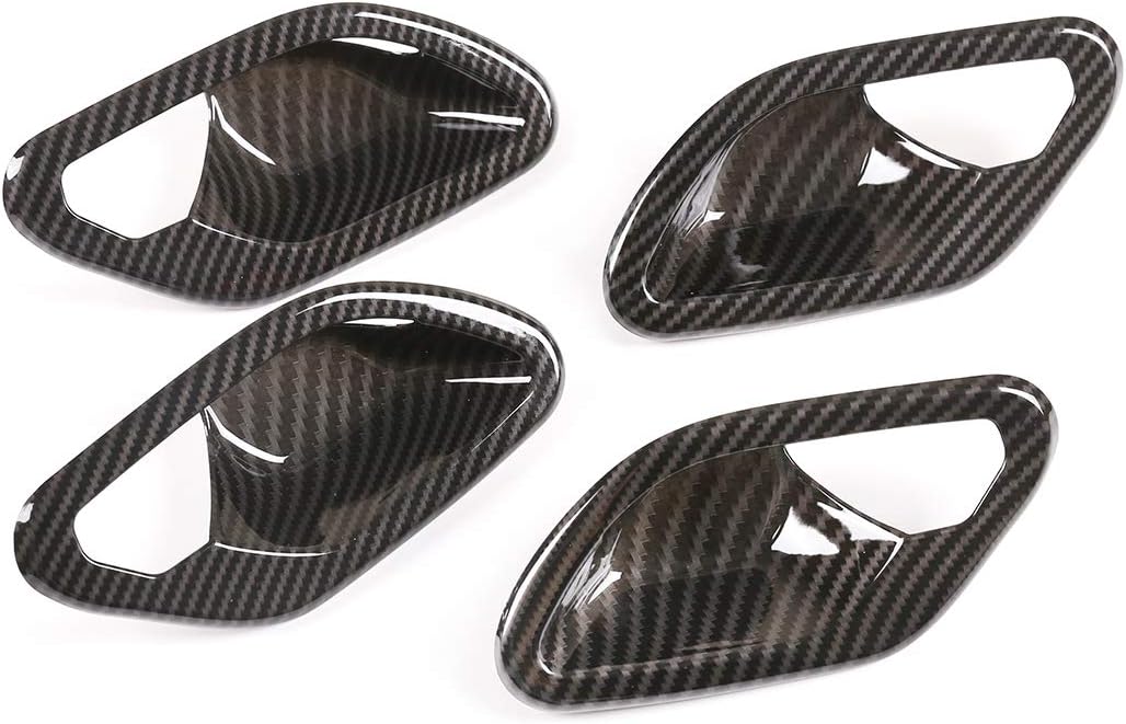 ABS Chrome Carbon Fiber Car Interior Door Handle Bowl Cover Trim Sticker for BMW 5 Series E39 1996-2003 Auto Accessories (Carbon Fiber)