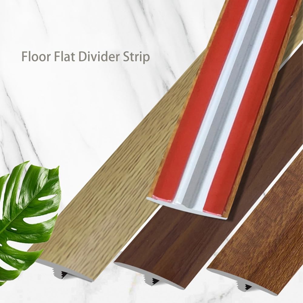 Striscia di transizione autoadesiva da 36 pollici for unire le fessure del pavimento, modanatura a T divisoria piatta in PVC, rivestimento del bordo del pavimento for laminato/vinile/legno(Red)
