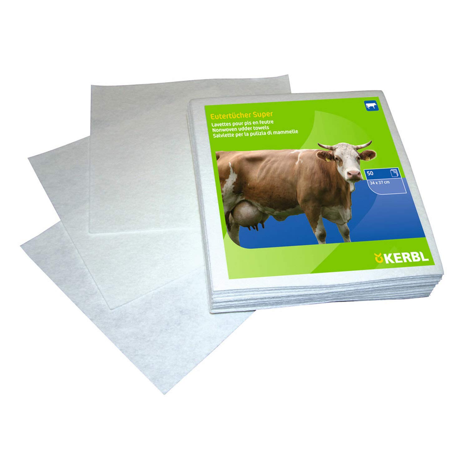 Kerbl Eutertuch Uddero Clean Eutertuch | 50 Stück, wiederverwendbar, 34 x 37 cm