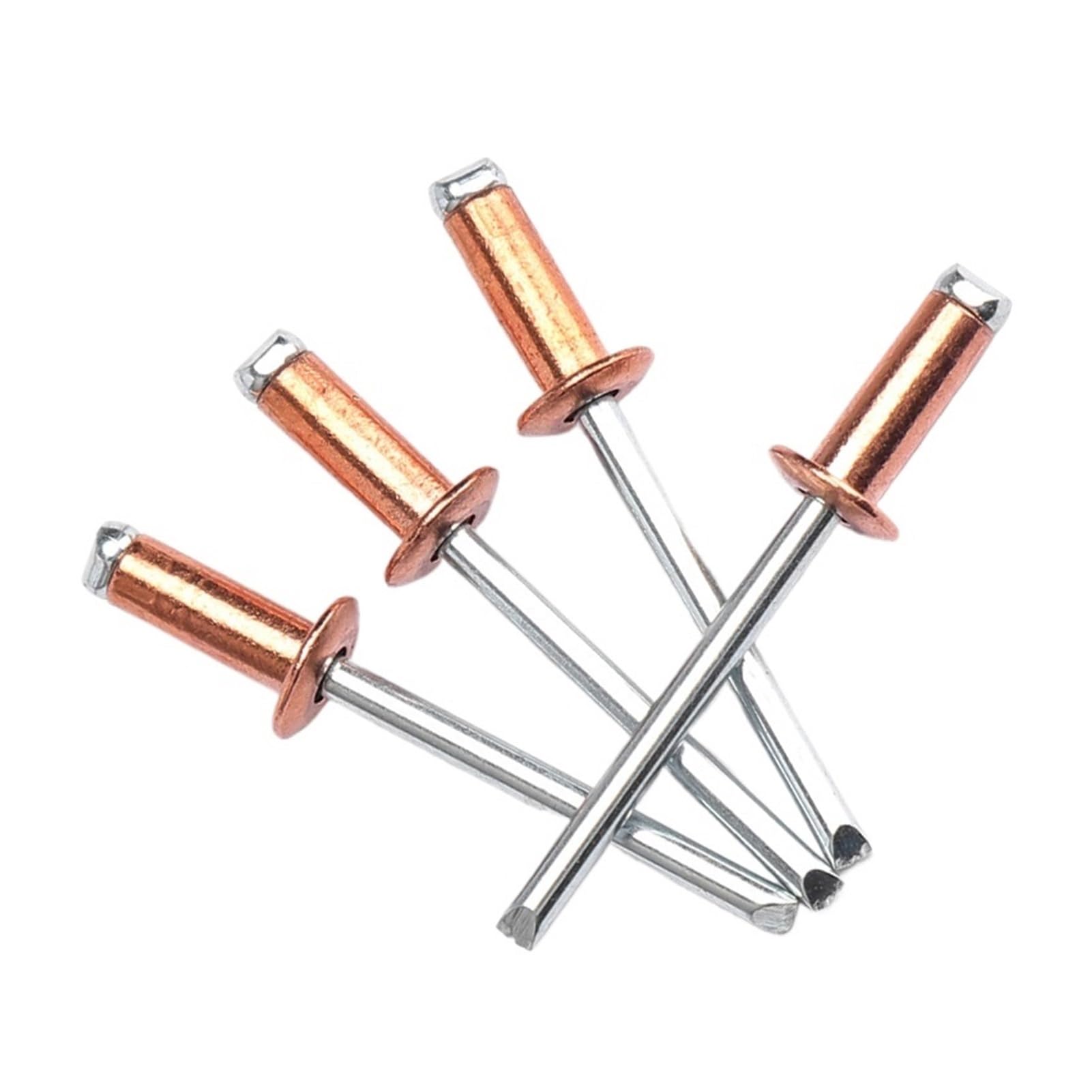 Rivets aveugles, Rivets aveugles en cuivre M2.4, Type ouvert, tête ronde, clous à capuchon pur(10mm (10Pcs))