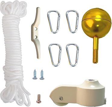 Flag Pole Hardware Parts Repair Kits -Aluminum ball and pulley for flagpole