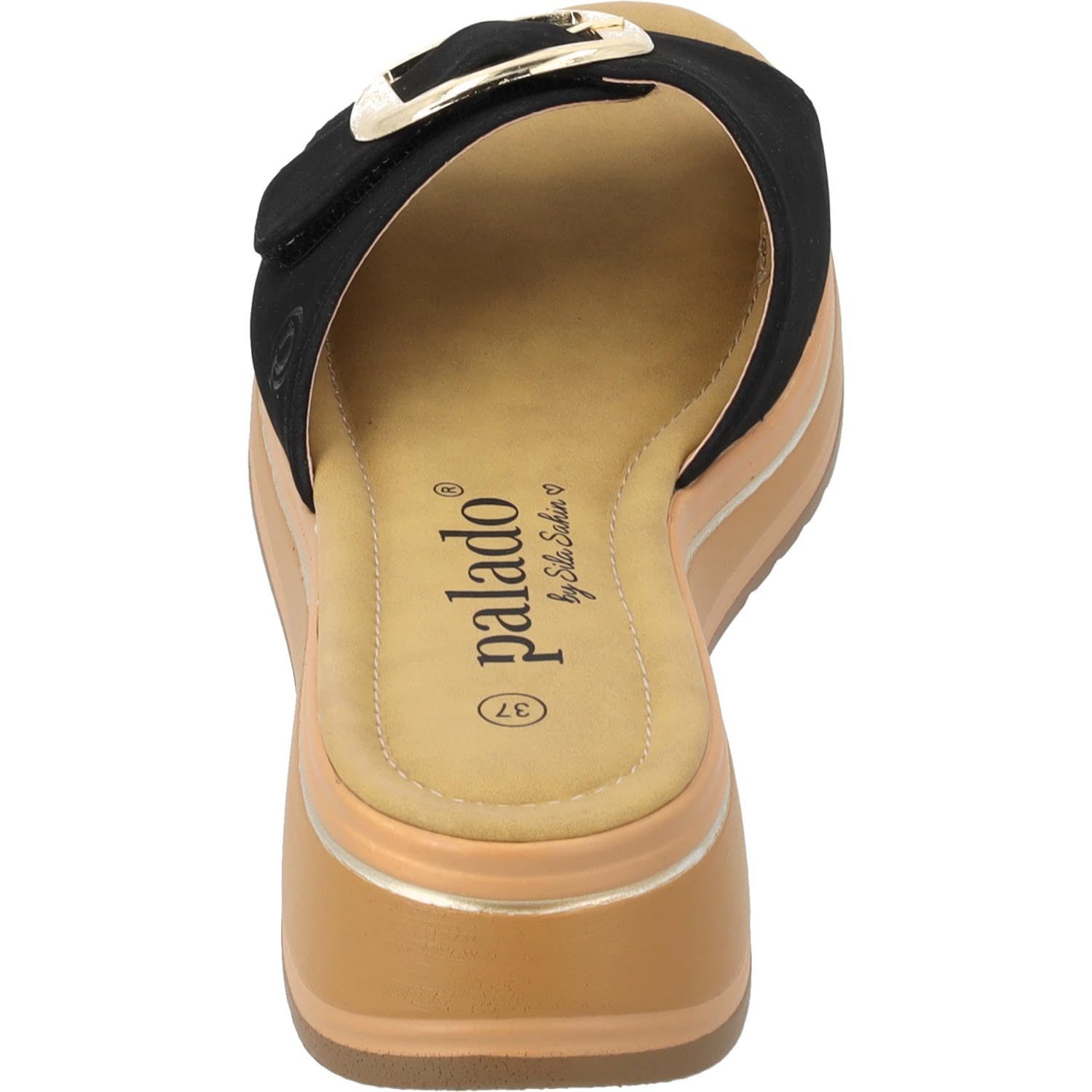 Palado Sandalen Damen Frordi by Sila Sahin - elegante Pantoletten mit Plateau-Sohle - modische Sommerschuhe - bequeme Sandaletten