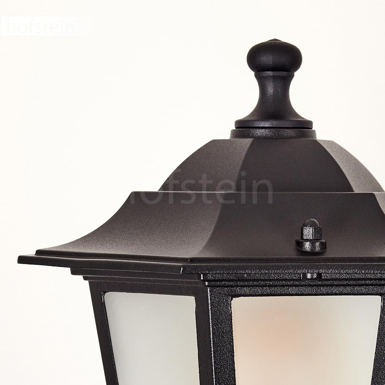 HOFSTEIN Lampa zewnętrzna Loria, oświetlenie ścieżki z metalu/szkła mlecznego w kolorze czarnym/białym, kandelabr 2-punktowy w antycznym stylu, wysokość maks. 200 cm, oświetlenie ogrodowe IP44, 2 x