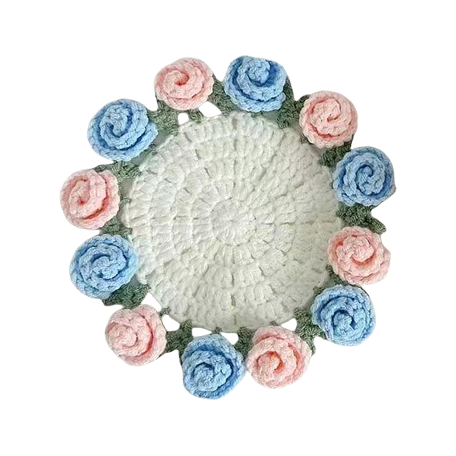 Coasters Crochet Kits Starter Rose Bouquet for Craft Lovers Rose Bouquet