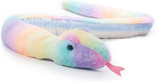 Miniatura 2 de The Petting Zoo Peluche de serpiente de peluche animales del zoológico Ombrez juguete de peluche de serpiente arcoíris de 54 pulgadas