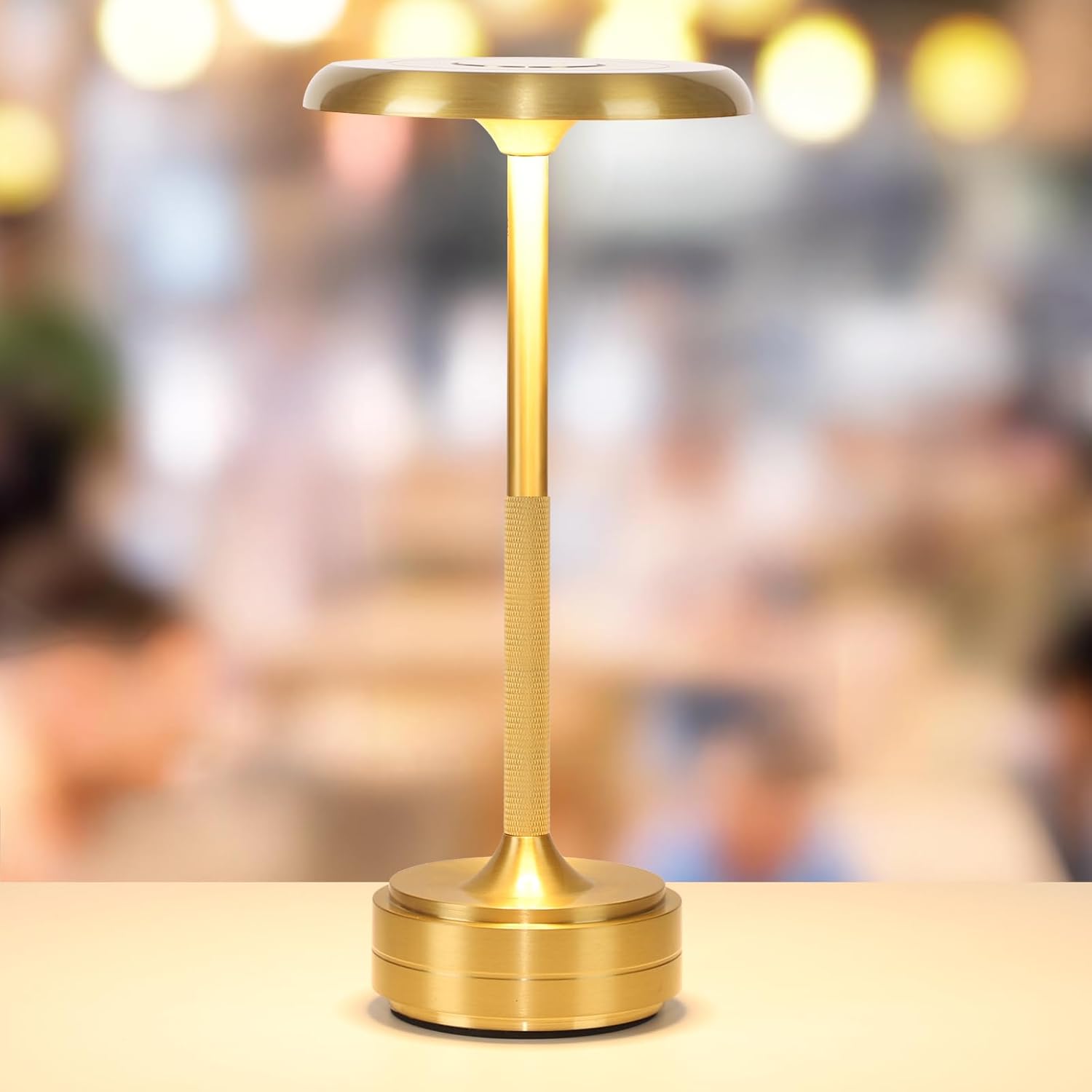 Rechargeable Cordless LED Table Lamps Touch Sensor Light, 3-Levels Portable Dimming Wireless Battery Operated Lamp，Nightstand Lamp/Night Light/Restaurant Table/Outdoor/Coffee/Bar (Black)