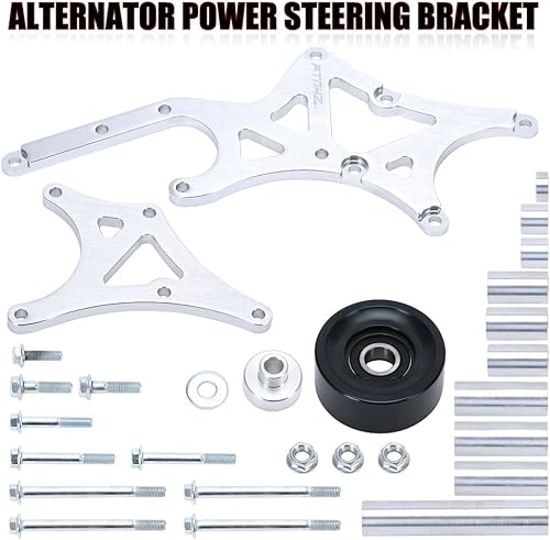 Miniatura 2 de Soporte de aluminio para bomba de dirección asistida del alternador del lado del conductor compatible con GM LS Truck Silverado Sierra Yukon Tahoe