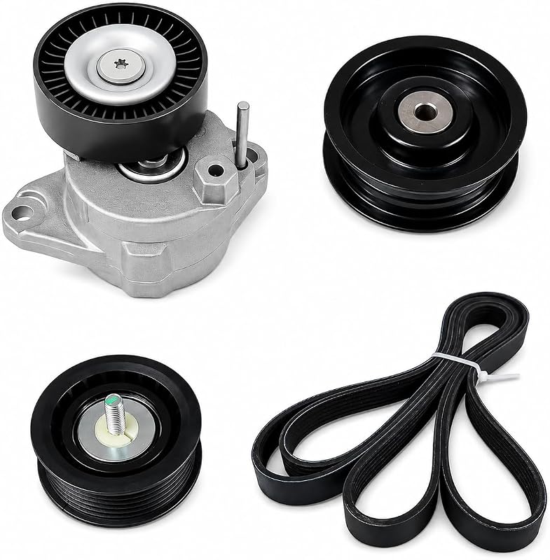 Kit de tensionador, polias guia e correia para Mercedes-Benz – 2722000270, 2722021419, 2722021019, 6PK2404