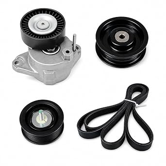 Belt Tensioner with Idler Pulleys & Belt Replacement for 2006-2011 Mercedes Benz C230 C280 C300 C350 CLK350 E350 GL450 ML350 ML550 S550 SLK350 Replace # 2722000270 6pk2404