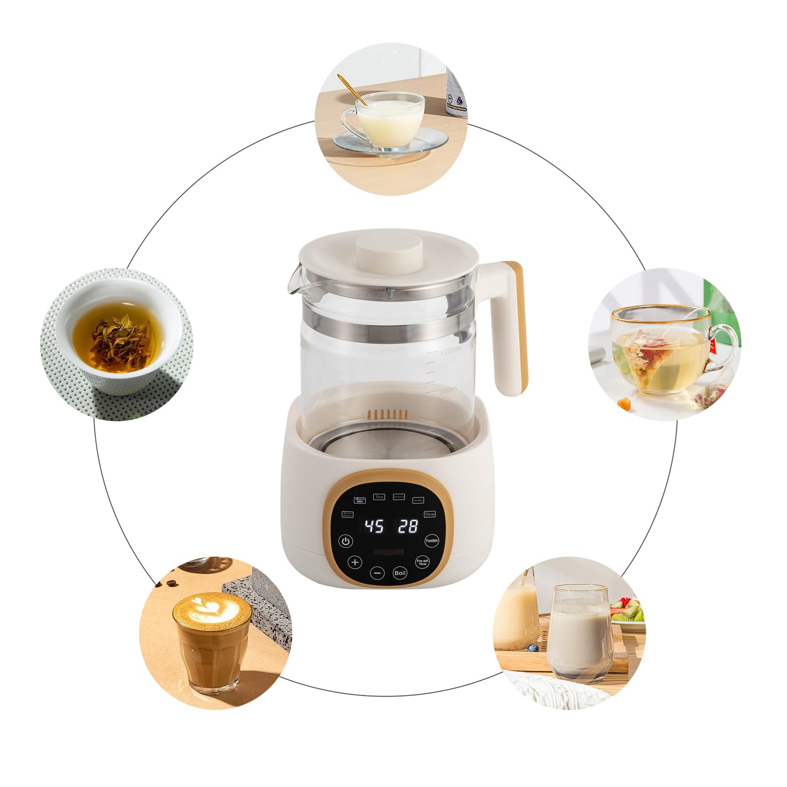 Scaldabraccia per bambini, riscaldamento rapido con regolazione della temperatura, termostato da 24 ore, scalda bottiglie per alimenti per bambini, display LCD, timer, regolazione della temperatura,