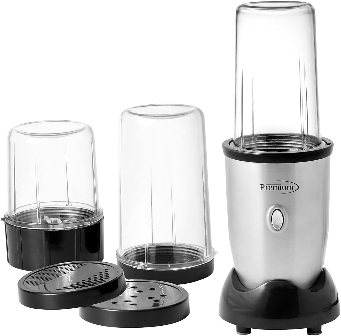 Premium Levella 8 oz. Capacity 9 Piece Personal Blender, Silver (PB312)
