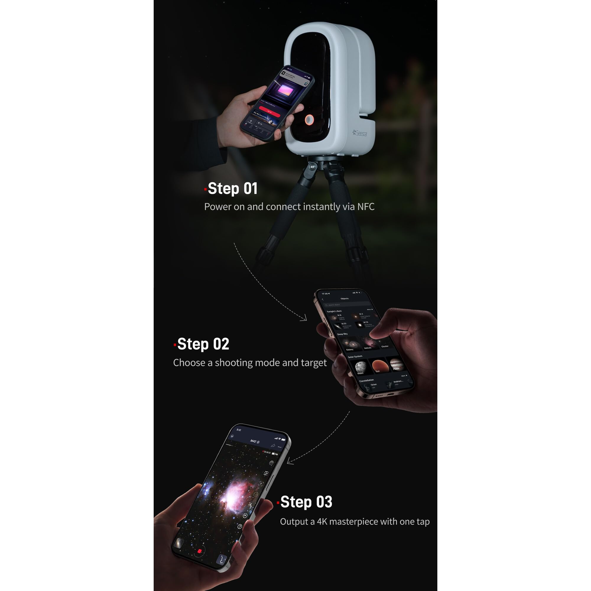 ZWO Smart Telescope Ap 50/260 Seestar S50 Pro