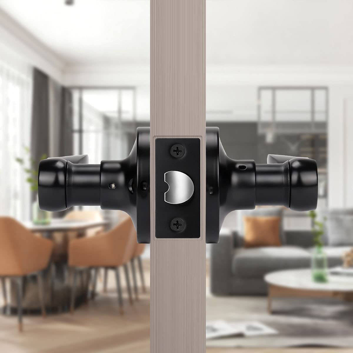 KNOBWELL 2 Pack Heavy Duty Matte Black Door Handle Levers 2.07 Lb Modern Door Levers For Closet/Hallway Reversible For Left And - View #10