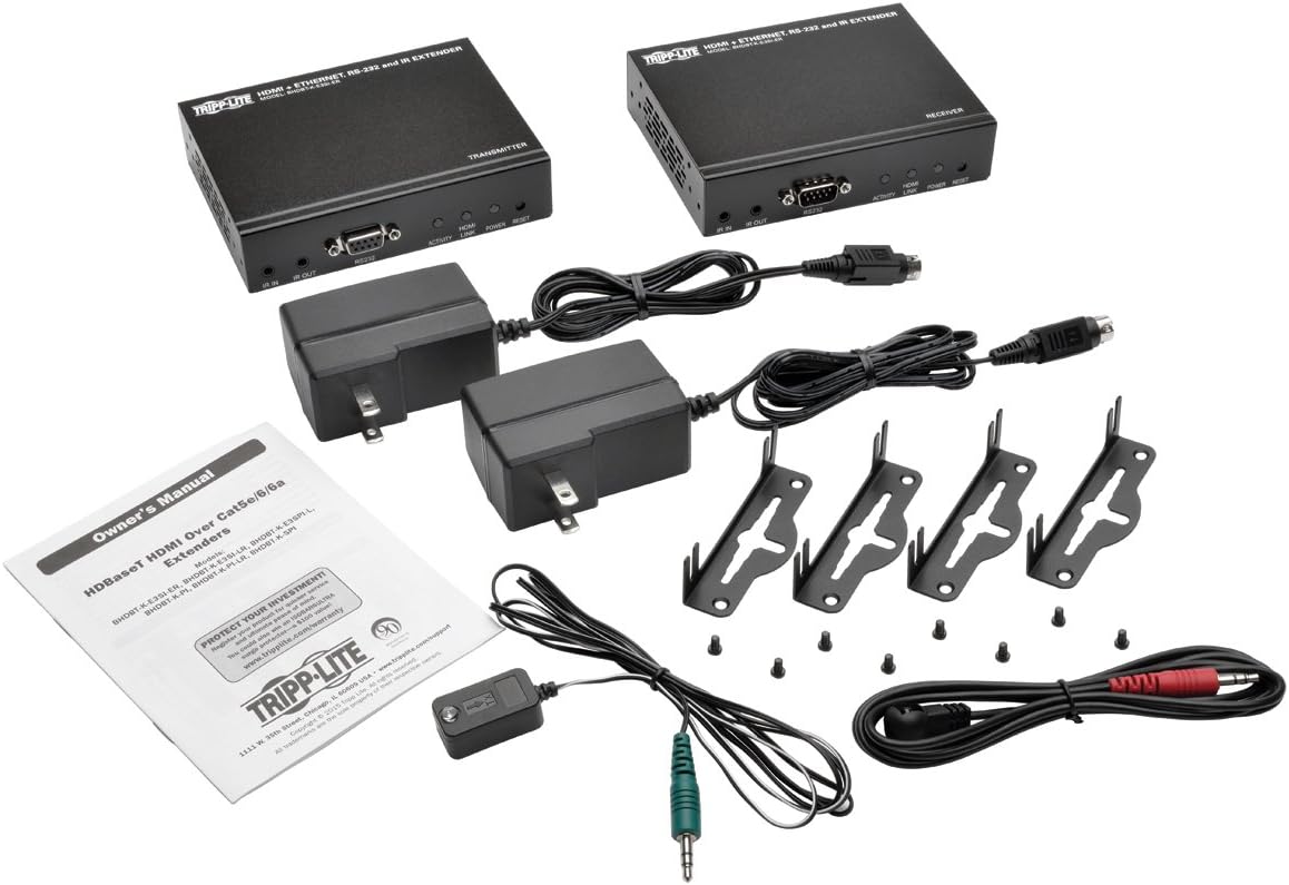 Tripp Lite HDBaseT HDMI Over Cat5e/6/6a Extender Kit w/Ethernet, Serial and IR Control, 1080p, Up to 500 ft. (BHDBT-K-E3SI-ER)