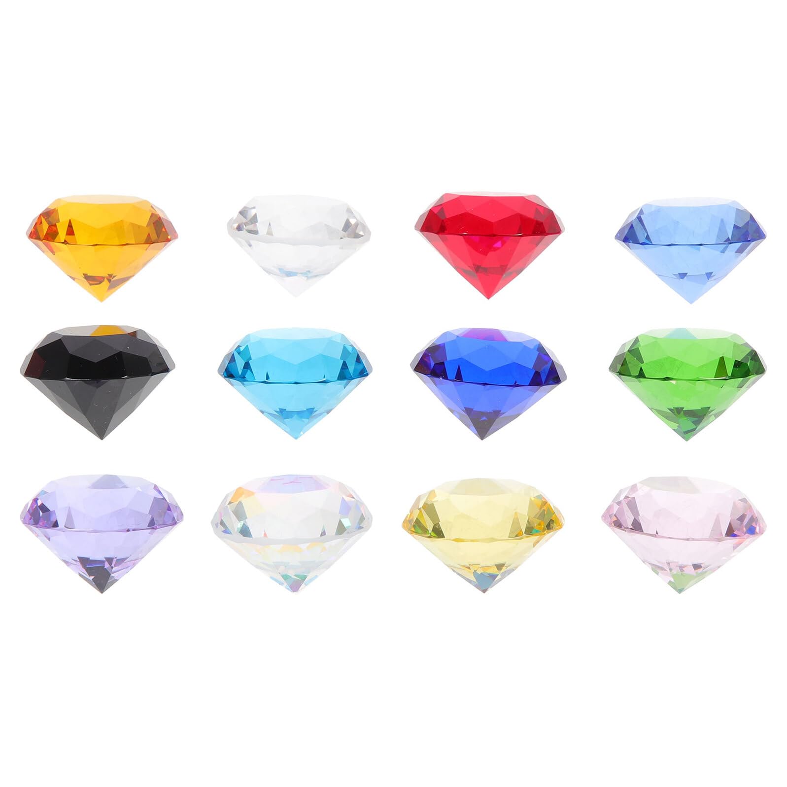 Healvian Diamanti Decorativi Riempitivo per Vasi a Forma di Diamante 12 Pezzi in Vetro 30mm e Decorazione Casa per Centro Tavola e Sfondo Fotografico
