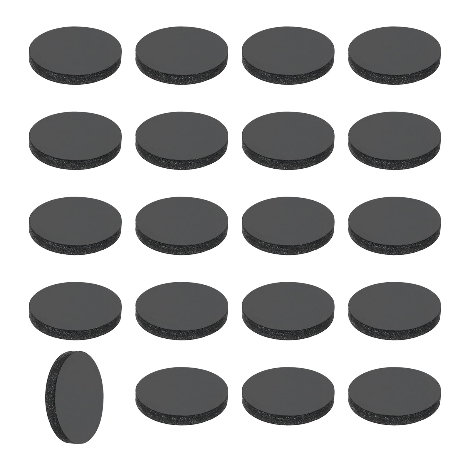 sourcing map 20Pcs Rubber Solid Discs Washers, 12mm OD x 1mm Thick Anti Slip Bumper Pads Non-Adhesive Rubber Spacers Flat Round Gasket Pad for Furniture Appliances DIY Craft, Black โ image 1