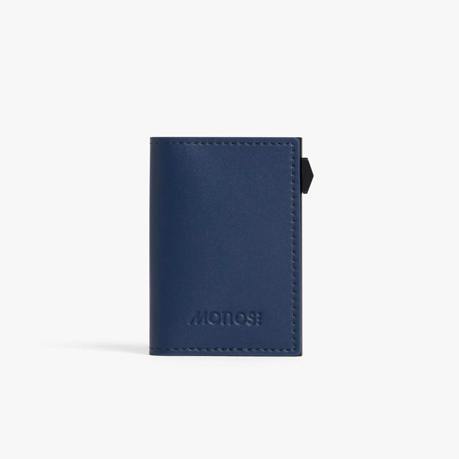 Monos Slim Wallet Pro – RFID Blocking Aluminum Card Case Wallet | Vegan Leather, Slide Mechanism Holds 6 Cards, ID Window & Hidden Money Compartment | Minimalist Wallet for Men & Women | Oxford Blue