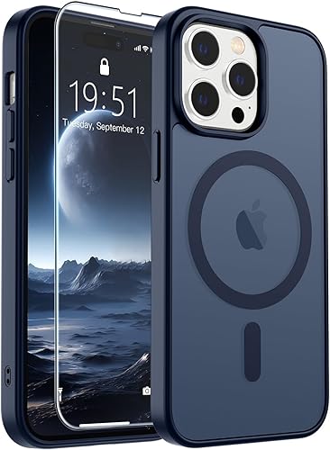 Miniatura 51 de SUPFINE - Funda magnética para iPhone 14 Pro Max (compatible con MagSafe), (protección contra caídas de grado militar de 10 pies), delgada, Negro