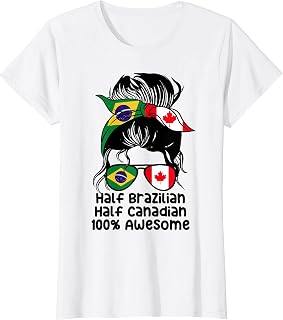 Womens Half Brazilian half Canadian Brasil Canada Mix T-Shirt