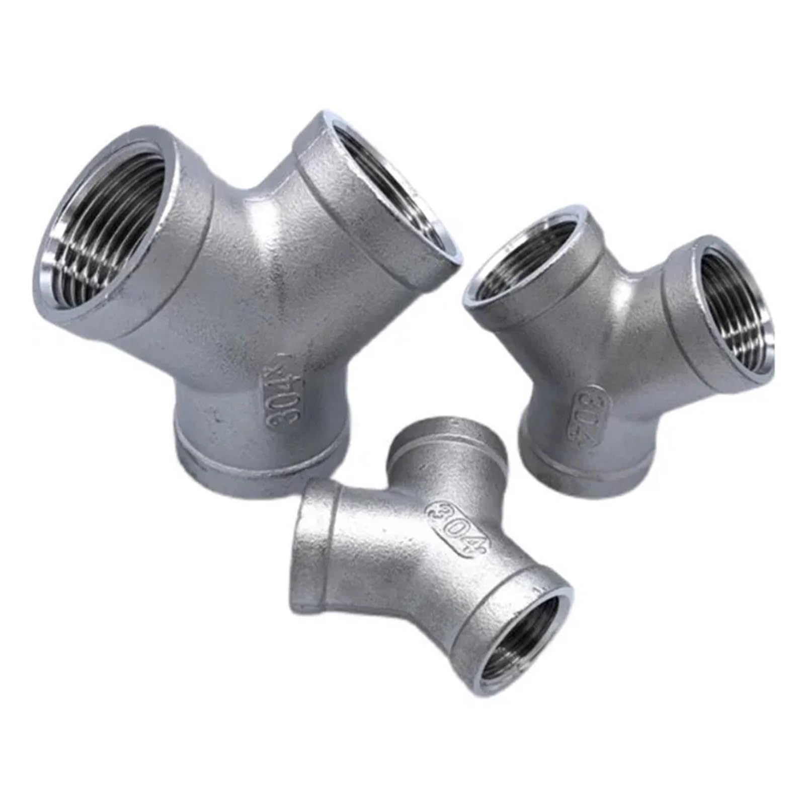 12 Uds 1/4 "3/8" 1/2 "3/4" 1 "1-1/4" 1-1/2 "BSP rosca macho hembra Y conector de montaje tubería acero inoxidable 304 tres vías tipo 3