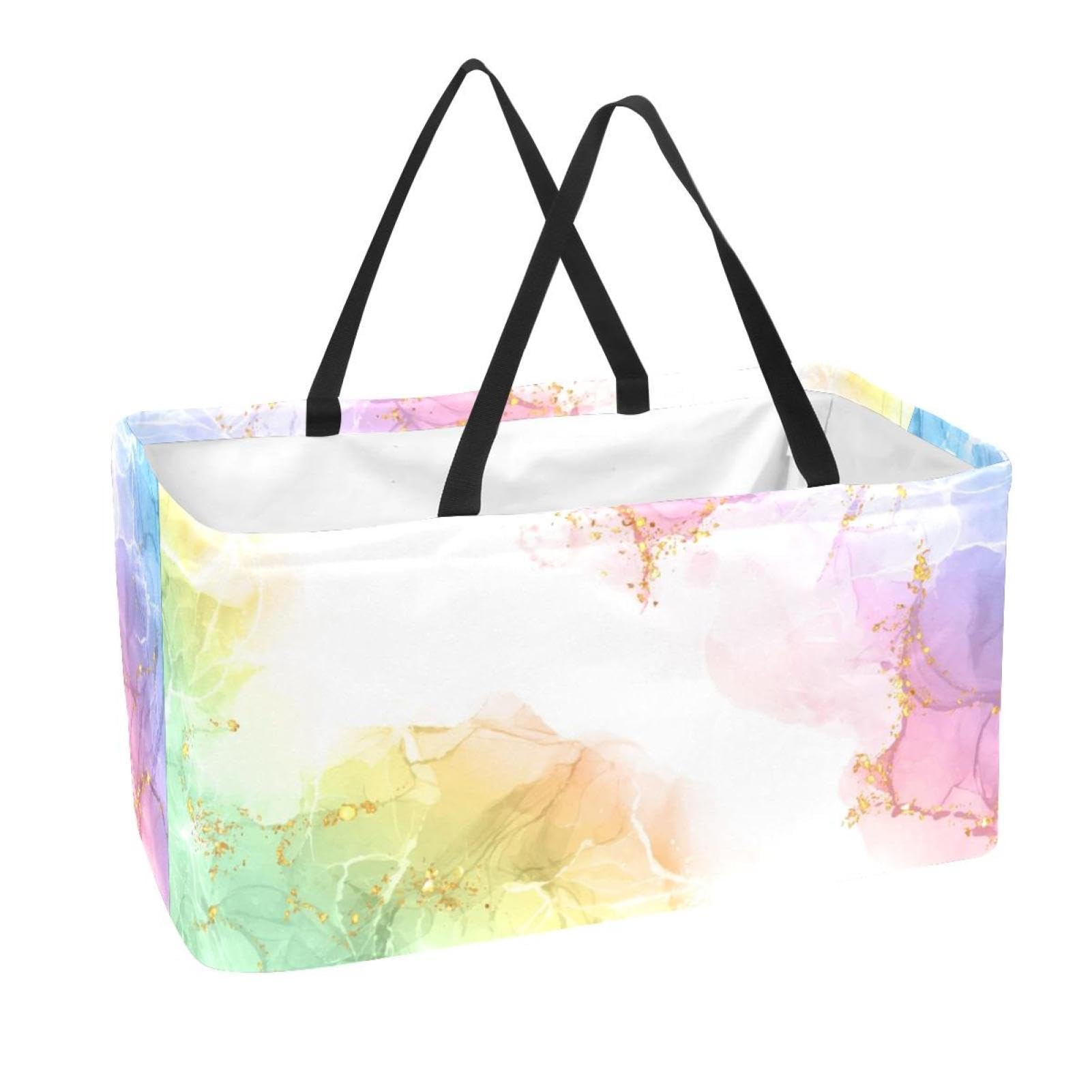 Sac fourre-tout pliable à longue poignée pour le marché et le rangement