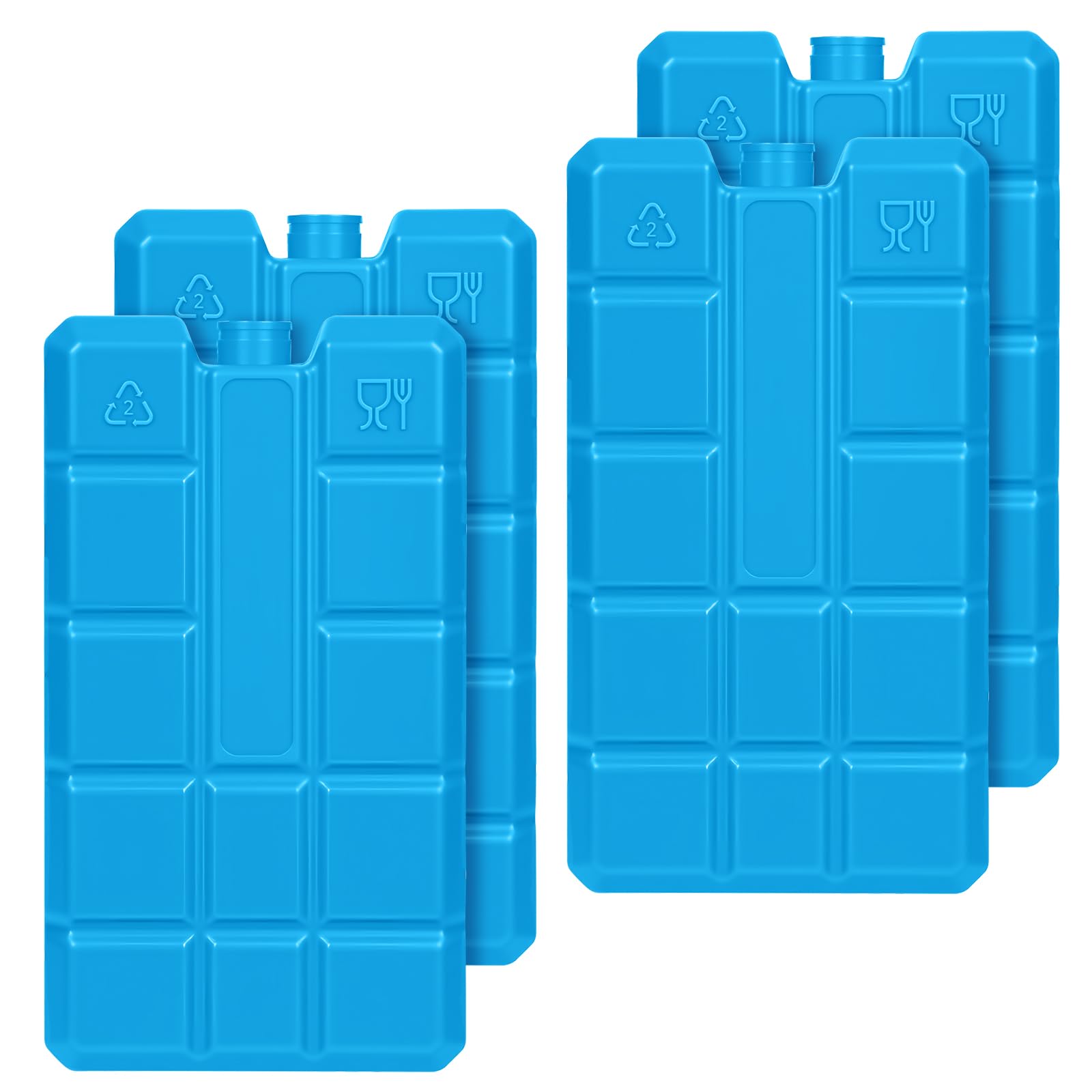 flintronic 4 Pack Freezer Blocks, Reusable Ice Pack for Coolers Ultra Cooling Ice Blocks