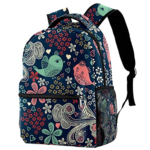 Sac à dos de voyage enfant avec porte-bouteille anti-fuite motif renards vert