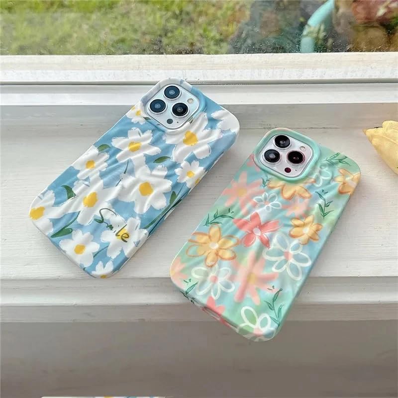 Image of COVERLY for iPhone 15 Plus 3D Trendy Rainbow Flower Phone Case,Premium Texture Luxury Retro Cute Multi Color Artistic Cool Design -Aesthetic Shades Heart Princess Cover for Apple iPhone 15 Plus