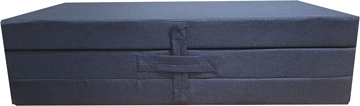 DecorQUALITY Colchón Plegable viscoelastico Cama Invitados Camper camión Caravana (120 * 190 * 10) (Azul)